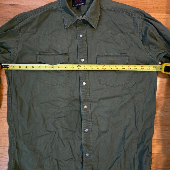 Lucchese 1883 Long Sleeve Shirt Mens Large Western Cowboy Rodeo Dress Green - Picture 4 of 5